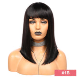 Straight Full Machine Wig With Bangs