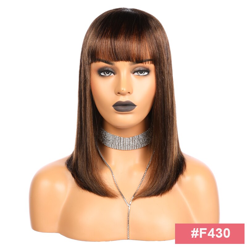 Straight Full Machine Wig With Bangs