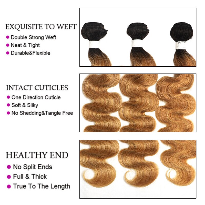 Ombre Blonde Body Wave Bundles