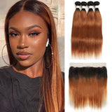 Ombre Brown Brazilian Straight Bundles