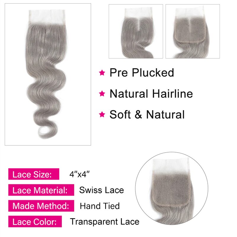 Silver Grey Bundle With Closure