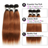 Ombre Brown Brazilian Straight Bundles