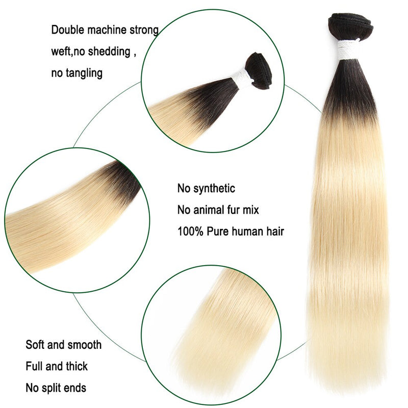 Ombre Blonde Straight Hair Bundles