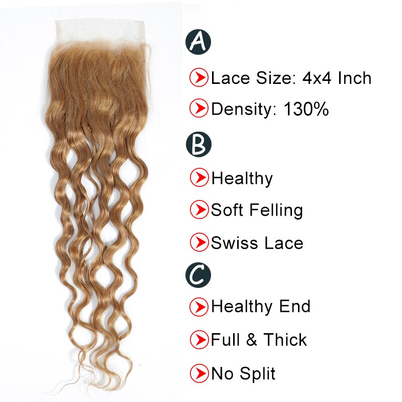 27# Honey Blonde Water Wave Bundles