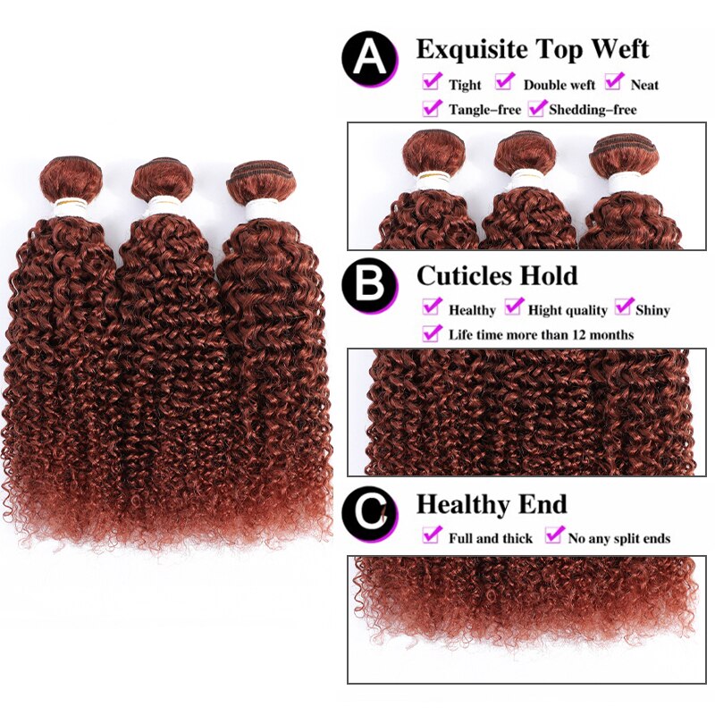 Auburn Brown Brazilian Hair Bundles