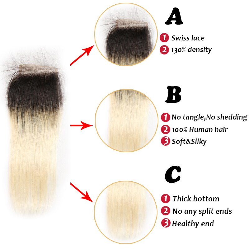 Ombre Blonde Straight Hair Bundles